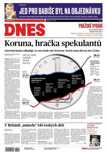 Obálka e-magazínu MF Dnes 14.1.2015