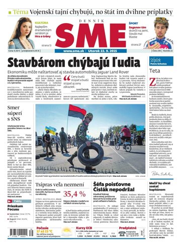 Obálka e-magazínu SME 22.9.2015