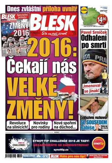 Obálka e-magazínu Blesk 4.1.2016