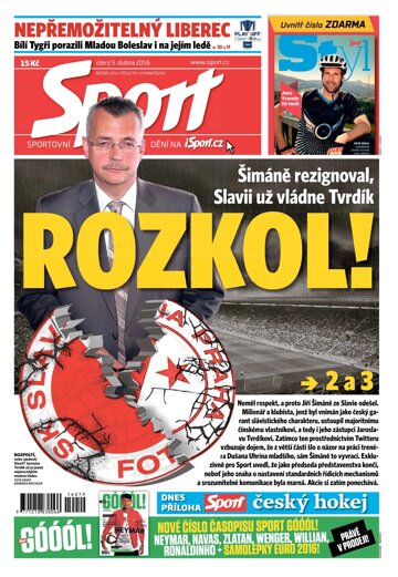 Obálka e-magazínu Sport 5.4.2016