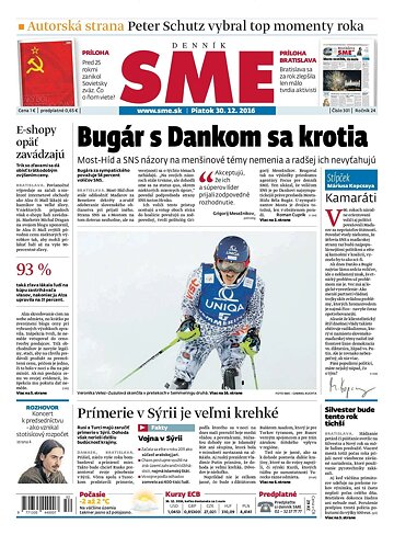 Obálka e-magazínu SME 30.12.2016