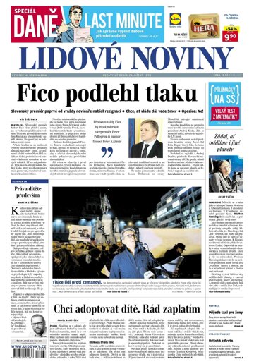 Obálka e-magazínu Lidové noviny 15.3.2018