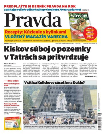 Obálka e-magazínu Pravda 20. 4. 2018