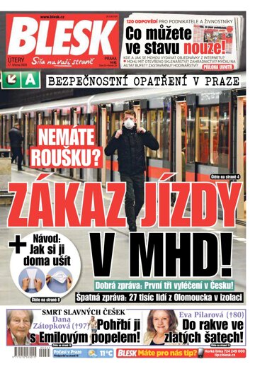 Obálka e-magazínu Blesk 17.3.2020