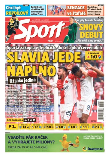 Obálka e-magazínu Sport 21.8.2023