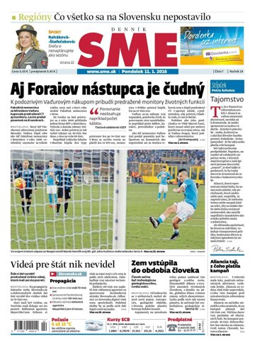 Obálka e-magazínu SME 11.1.2016