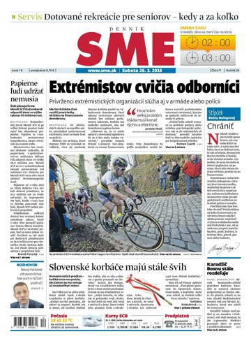 Obálka e-magazínu SME 26.3.2016