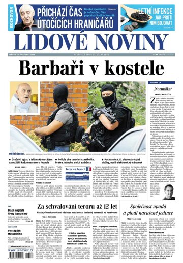 Obálka e-magazínu Lidové noviny 27.7.2016