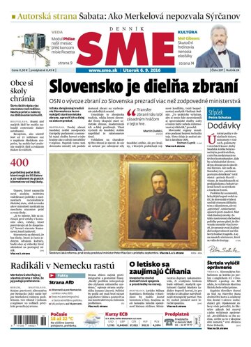 Obálka e-magazínu SME 6.9.2016