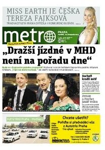 Obálka e-magazínu deník METRO 26.11.2012