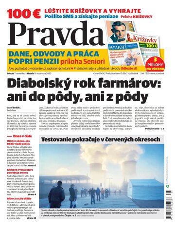 Obálka e-magazínu Pravda 7. 11. 2020