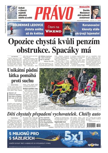 Obálka e-magazínu Deník Právo 17.2.2023