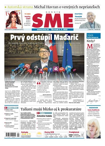 Obálka e-magazínu SME 1.3.2018