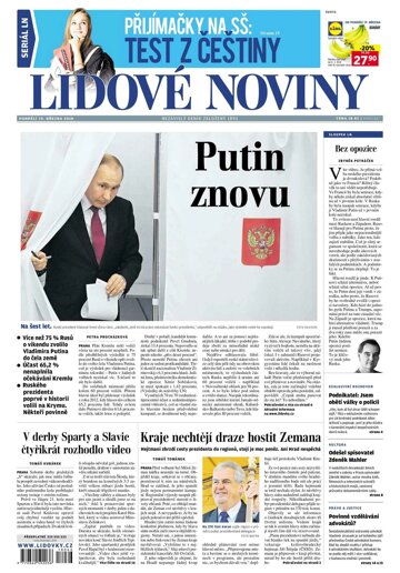 Obálka e-magazínu Lidové noviny 19.3.2018