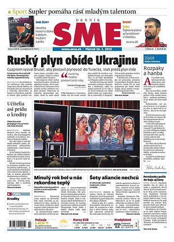 Obálka e-magazínu SME 16.1.2015