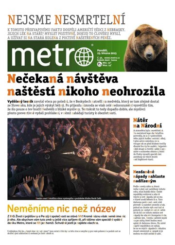 Obálka e-magazínu deník METRO 23.3.2015