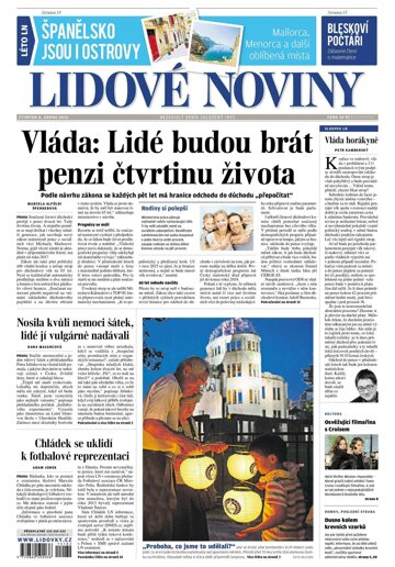 Obálka e-magazínu Lidové noviny 6.8.2015