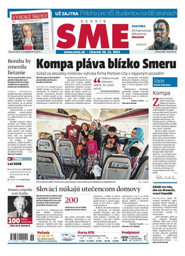 Obálka e-magazínu SME 10.11.2015