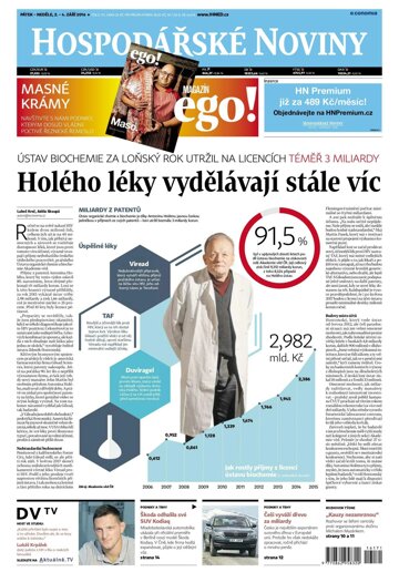 Obálka e-magazínu Hospodářské noviny 171 - 2.9.2016