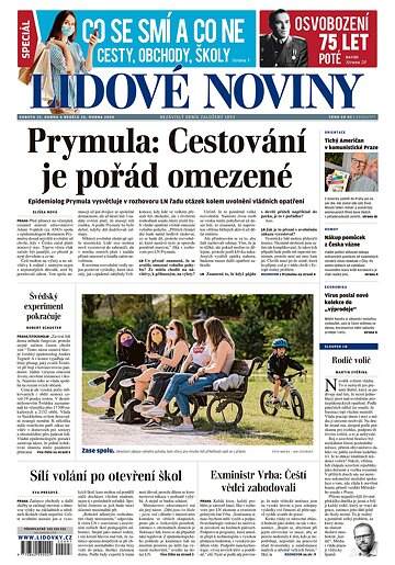 Obálka e-magazínu Lidové noviny 25.4.2020