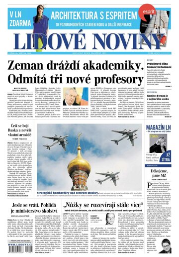 Obálka e-magazínu Lidové noviny 6.5.2015