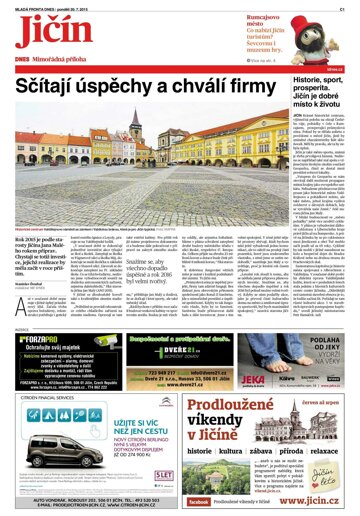 Obálka e-magazínu MF Dnes Mimořádná příloha Jičín - 20.7.2015