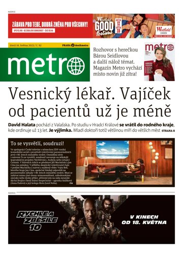 Obálka e-magazínu deník METRO 16.5.2023