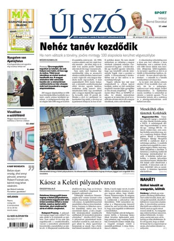 Obálka e-magazínu Új Szó 2.9.2015