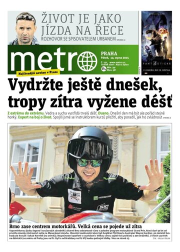 Obálka e-magazínu deník METRO 14.8.2015