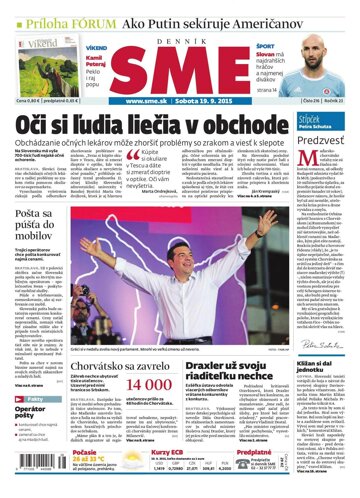 Obálka e-magazínu SME 19.9.2015