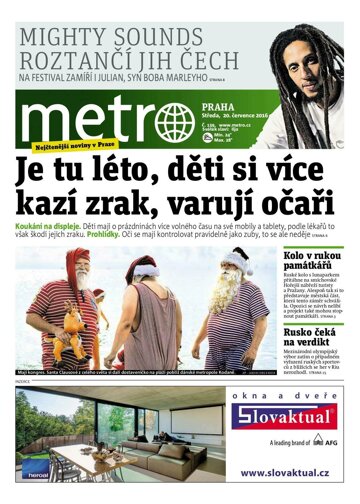 Obálka e-magazínu deník METRO 20.7.2016