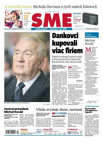 Obálka e-magazínu SME 6.10.2016