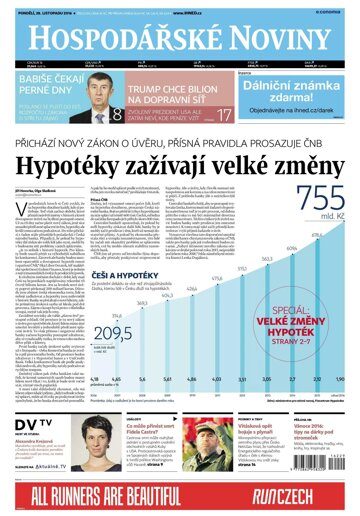 Obálka e-magazínu Hospodářské noviny 229 - 28.11.2016