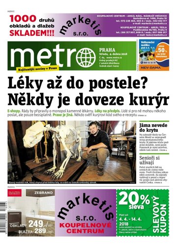 Obálka e-magazínu deník METRO 4.4.2018