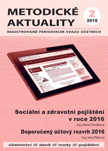 Obálka e-magazínu Metodické aktuality Svazu účetních 2/2016