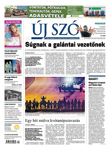 Obálka e-magazínu Új Szó 24.9.2016