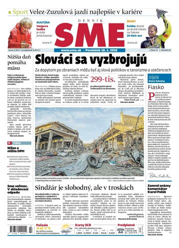 Obálka e-magazínu SME 18.1.2016