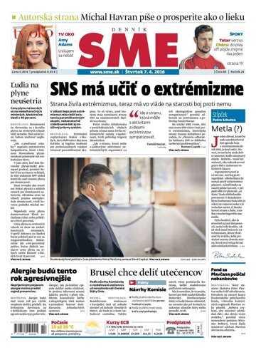 Obálka e-magazínu SME 7.4.2016