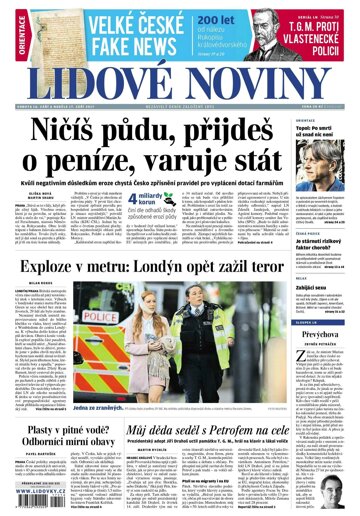 Obálka e-magazínu Lidové noviny 16.9.2017