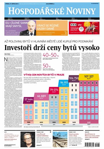 Obálka e-magazínu Hospodářské noviny 160 - 19.8.2020