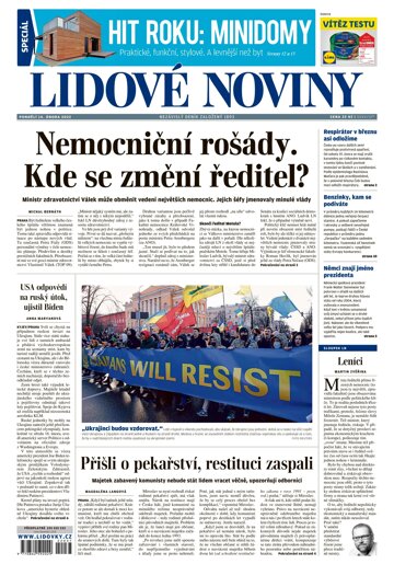 Obálka e-magazínu Lidové noviny 14.2.2022