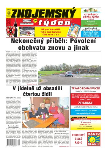 Obálka e-magazínu Znojemský týden 12/2023