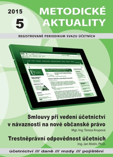 Obálka e-magazínu Metodické aktuality Svazu účetních 5/2015