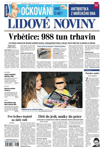 Obálka e-magazínu Lidové noviny 10.12.2014