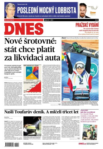 Obálka e-magazínu MF Dnes 23.1.2015