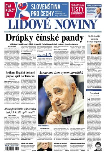 Obálka e-magazínu Lidové noviny 19.3.2016