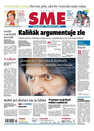 Obálka e-magazínu SME 12.1.2017