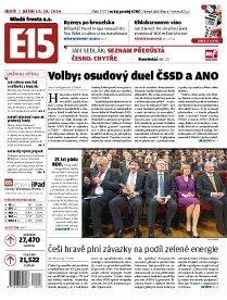 Obálka e-magazínu E15 10.10.2014