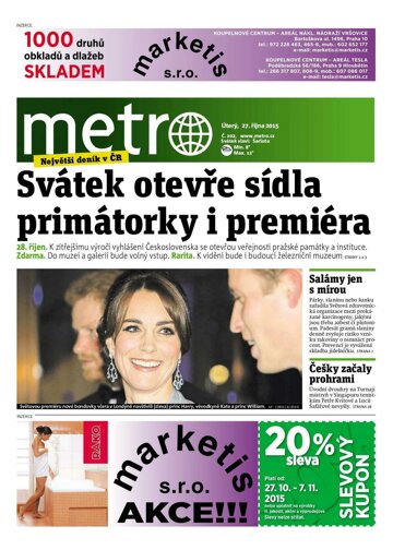 Obálka e-magazínu deník METRO 27.10.2015