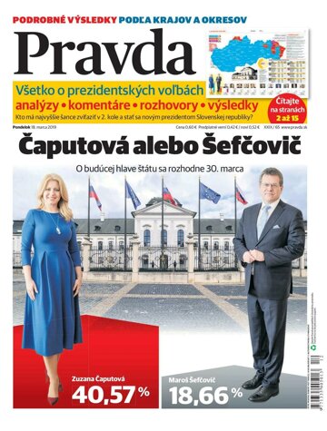 Obálka e-magazínu Pravda 18. 3. 2019